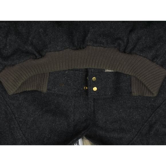 Woolrich Wool Bomber Jacket 80s Vintage Charcoal M - Picture 11 of 12